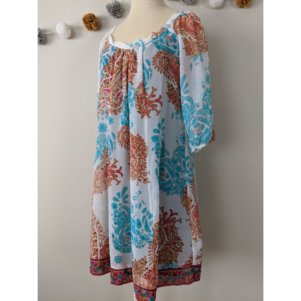 Nicole by Nicole Miller Paisley Boho Shift Dress